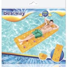 Aesco Deniz Yatağı Dik Yastıklı Bardaklı Yatak 188X71 cm Bestway - 43014  (Lisinya)