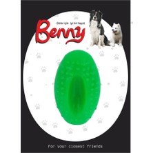 Aesco Benny Köpek Oyuncağı Sert Elips Top 8 x 4.5 cm Yeşil