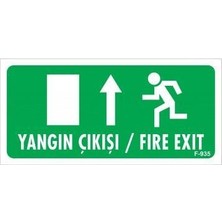 Aesco Yangın Çıkışı Yukarı Uyarı Levhası 17,5X25 KOD:935
