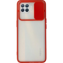 Magicool Reno 4 Lite Kılıf Palm Buzlu Kamera Sürgülü Silikon - Kırmızı