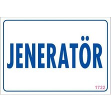 Aesco Jeneratör Uyarı Levhası 17,5X25 KOD:1722