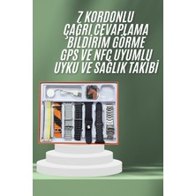 Aesco 7 Kordonlu Akıllı Saat Plastik Kordon Hasır Kordon Çelik Kordon - Lisinya