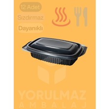 Yorulmaz Ambalaj 📶♨️ 🍴500 cc Pp Kapaklı Sıcak Yemek Kabı 12’li – Mikrodalgaya Uygun Sızdırmaz Paket Servis Kabı