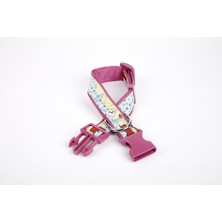 Aesco Pati Desenli Dokuma Köpek Boyun Tasması 3 cm x 36-60 cm Mor