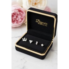 Begonia Accessories 925 Ayar Gümüş 4’lü Minimal Zirkon Taşlı Hızma Set – Tragus Küpe, Unisex Takı, Zarif & Şık Tasarım, Günlük ve Özel Gün Kullanımı