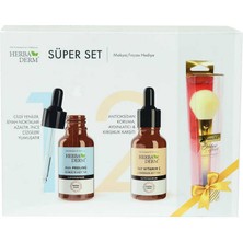 Aesco Süper Set Superserum Aha-Peeling 30 ml + Saf Vitamin C 30 ml + Hediye Makyaj Fırçası