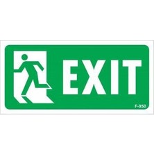 Aesco Exit Sol Uyarı Levhası 17,5X25 KOD:950