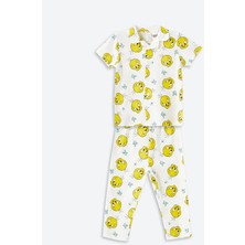 Lc Waikiki Yeni Sezon Polo Yaka Tweety Baskılı Kız Bebek Pijama Takımı