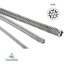 Marinox 1X19 Sert Paslanmaz Çelik Halat Aısı 316 Marin Gergi ve Korkuluk Halatı