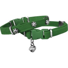 Aesco Kadife Kedi Boyun Tasması Kar Taneli 20-32 cm Yeşil