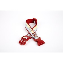 Aesco Pati Desenli Dokuma Köpek Boyun Tasması 3 cm x 36-60 cm Kırmızı