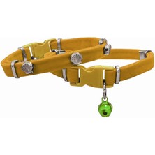 Aesco Kadife Kedi Boyun Tasması Midyeli 20-32 cm Sarı