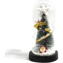 Aesco Yılbaşı Temalı Işıklı  Dekoratif Cam Fanus ALK5077 - Lisinya