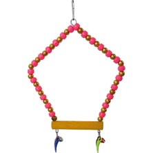 Aesco Beşgen Çanlı Muhabbet Kuşu Salıncağı 7-14 cm Renkli