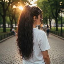 Aesco Tokalı Kabarık Dalgalı At Kuyruğu / Kahverengi