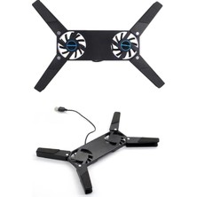 Aesco 2 Fanlı Notebook Soğutucu Portatif Katlanabilir Laptop Soğutucu Fan Usbli Stand Bilgisayar Fanı - Lisinya