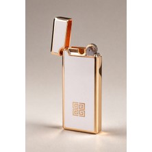 Şık Tasarım Ince Gazlı Çakmak Hediyelik Lüks Çakmak Beyaz