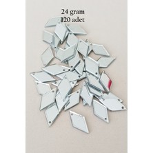 İsmiyle Al Oya Abiye Bileklik Kolye Pleksi Metalik Plastik Pul Gümüş Renk 24 Gram 120 Adet - BNC577