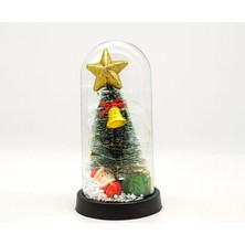 Aesco Yılbaşı Temalı Işıklı  Dekoratif Cam Fanus ALK5078 - Lisinya