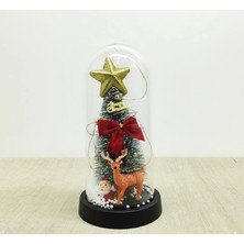 Aesco Yılbaşı Temalı Işıklı  Dekoratif Cam Fanus ALK5080 - Lisinya