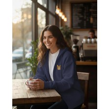 Muhtar Store Kadın Bengal Kedisi Baskılı Tam Boy Fermuarlı Hoodie – Oversize