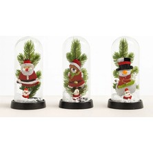 Aesco Yılbaşı Temalı Işıklı  Dekoratif Cam Fanus ALK5075 - Lisinya