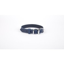 Aesco Deri El Yapımı Köpek Boyun Tasması 2X30-35 cm Mavi