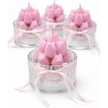 Minaşk Candle Lotus Whısper Doğal Soya Mum Cam/lale Buketi