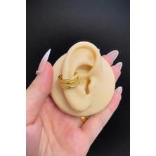Jaida Moda Gold Sıkıştırmalı Deliksiz Kıkırdak Küpe – Şık ve Zarif Ear Cuff Modeli