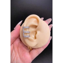 Jaida Moda Gümüş Zirkon Taşlı 3 Küpe Görünümlü Deliksiz Çelik Ear Cuff – Sıkıştırmalı Kıkırdak Küpesi