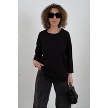 Zelish My Sister Siyah Bisiklet Yaka Truvakar Kol Tshirt