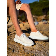 KB-042  Kuback Bağcıklı Beyaz Günlük Erkek Ayakkabı