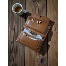 %100 Gerçek Deri El Yapımı Tütün Kesesi – Taba