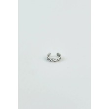 Jaida Moda Gümüş Renk Antik Üçgen Çit Tasarımlı Sıkıştırma Deliksiz Kıkırdak Küpe – Orbital Ear Cuff