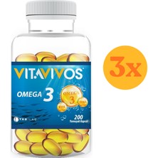 Vitavivos Ultra Omega 3 200 Kapsül - 3 Adet (600 Kapsül) - Dezenfektan Hediyeli (%72 Alkol)