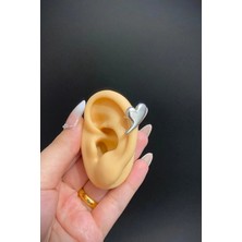 Jaida Moda Kalp Figürlü Deliksiz Sıkıştırmalı Çelik Ear Cuff Kıkırdak Küpe