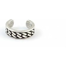 Jaida Moda Gümüş Renk Antik Örme Zincir Figür Sıkıştırma Deliksiz Kıkırdak Küpe – Orbital Ear Cuff