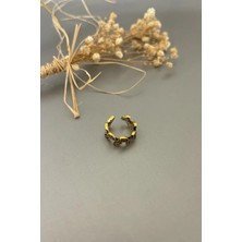 Jaida Moda Kadın Gold Yaprak Desenli Deliksiz Sıkıştırmalı Kıkırdak Küpesi