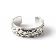 Jaida Moda Gümüş Renk Buğday Desenli Sıkıştırma Deliksiz Kıkırdak Küpe