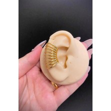 Jaida Moda Gold Renk Büyük Boru Tasarımlı Deliksiz Ear Cuff – Sıkıştırmalı Kıkırdak Küpesi