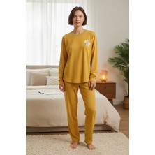 North Stand Baskılı Rahat İnterlok Kumaş Kadın Pijama Takımı