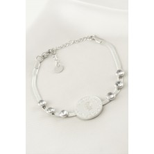 Bijuteri Net Para Italyan Zincirli Çelik Bileklik