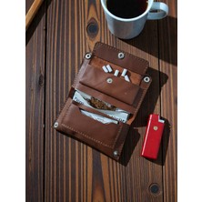 %100 Gerçek Deri El Yapımı Tütün Kesesi – Kiremit