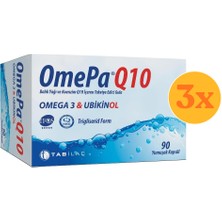Omepa Q10 Omega 3 Ubiquinol Balık Yağı 90 Kapsül - 3 Adet (270 Kapsül) - Dezenfektan Hediyeli (%72 Alkol)