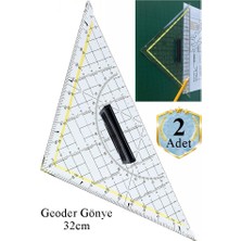 Artlantis Geoder Üçgen Cetvel 32 cm 2 Adet Geoderik Modelist Gemici Gönyesi Geometrik Açılı Gönye Yıldızlar No:3