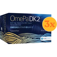 Omepa DK2 Omega 3 & Vitamin D & MK-7 50 Yumuşak Kapsül - 3 Adet (150 Kapsül)