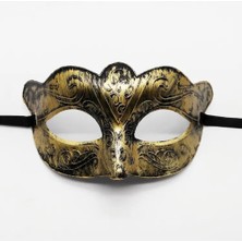 Osense Altın Renk Eskitme Maskeli Balo Maskesi – Venedik Tarzı Parti Maskesi