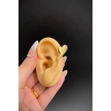 Jaida Moda Kalp Figürlü Deliksiz Sıkıştırmalı Çelik Ear Cuff Kıkırdak Küpe