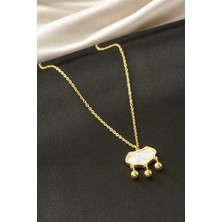 Bijuteri Net Kalp Sedef Çelik Kolye