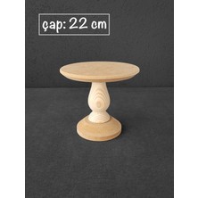 Yegane Concept Ham Mdf, Boyanabilir, Ayaklı, Yuvarlak Servis Tabağı, Sunumluk, Pasta Sunum Servis Standı, 22 cm